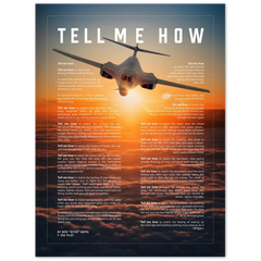 B-1B Metallic print ready to hang with the Tell Me How description of military flight. Bomber series.