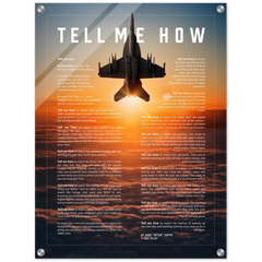F/A-18E/F Super Hornet Acrylic print with the  Tell Me How description of military flight