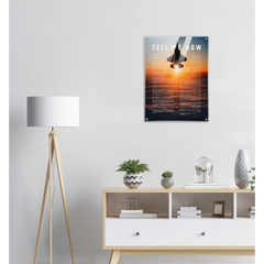 F-35A Acrylic print ready to hang with the Tell Me How description of military flight.