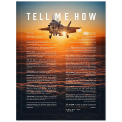 F-35B on Archival Matte Paper Professional poster with the Tell Me How description of military flight.