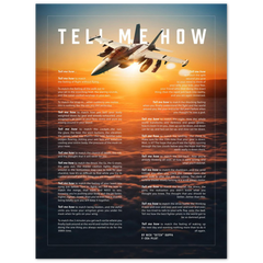 EA-18G Metallic print ready to hang with the Tell Me How description of military flight.