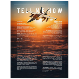 EA-18G Growler on Archival Matte Paper Professional poster with the Tell Me How description of military flight.