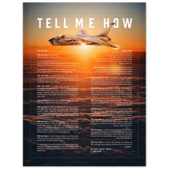 F-8E Metallic print ready to hang with the Tell Me How description of military flight.  Vietnam series.