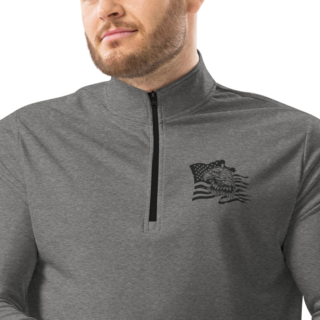 Eagle With Flag On Our Quarter zip pullover