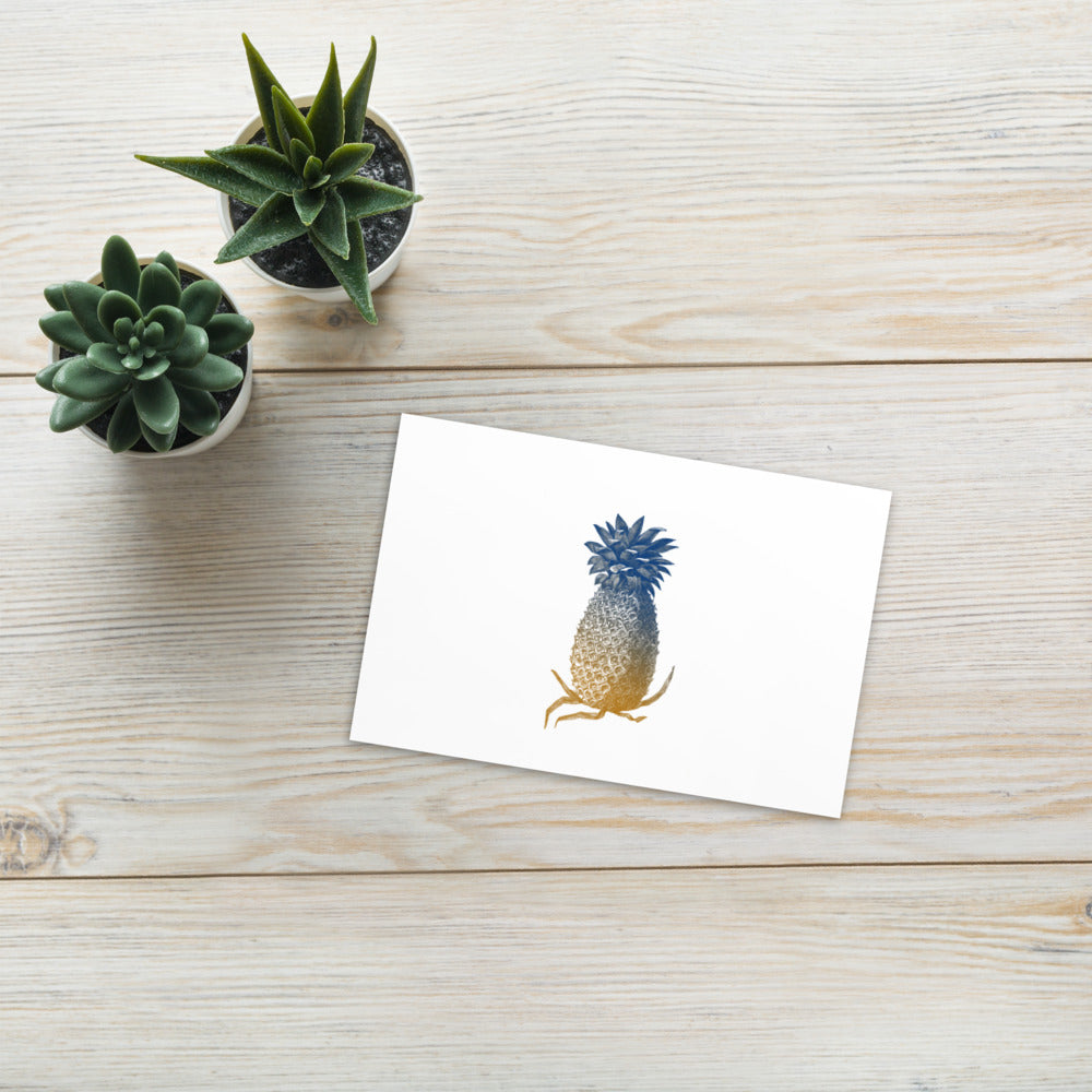 Universal symbol of welcome -- the pineapple in a standard postcard