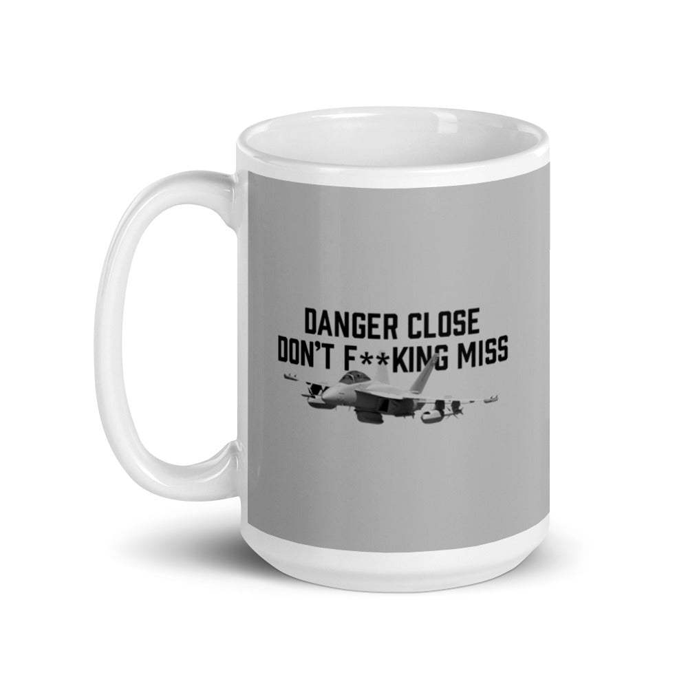 Danger Close F-18 on our white glossy mug