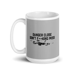 Danger Close F-18 on our white glossy mug