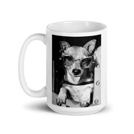 From "Buddies" Our Canine Pilot on our white ceramic mug.