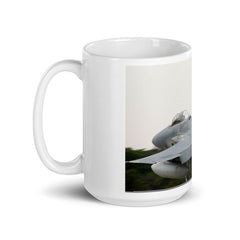F-15 Eagle takes off on our white ceramic mug.