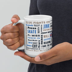 Say Again Mug With F-22 and Fighter Pilot Words.