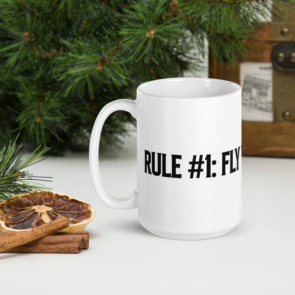Rule #1: Fly The Airplane on Our White glossy mug